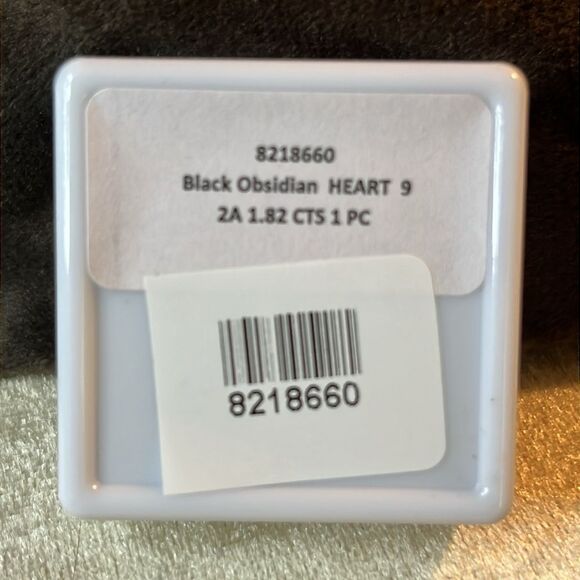 AA BLACK OBSIDIAN HEART LOOSE GEMSTONE 9mm 1.82ctw - Picture 2 of 4